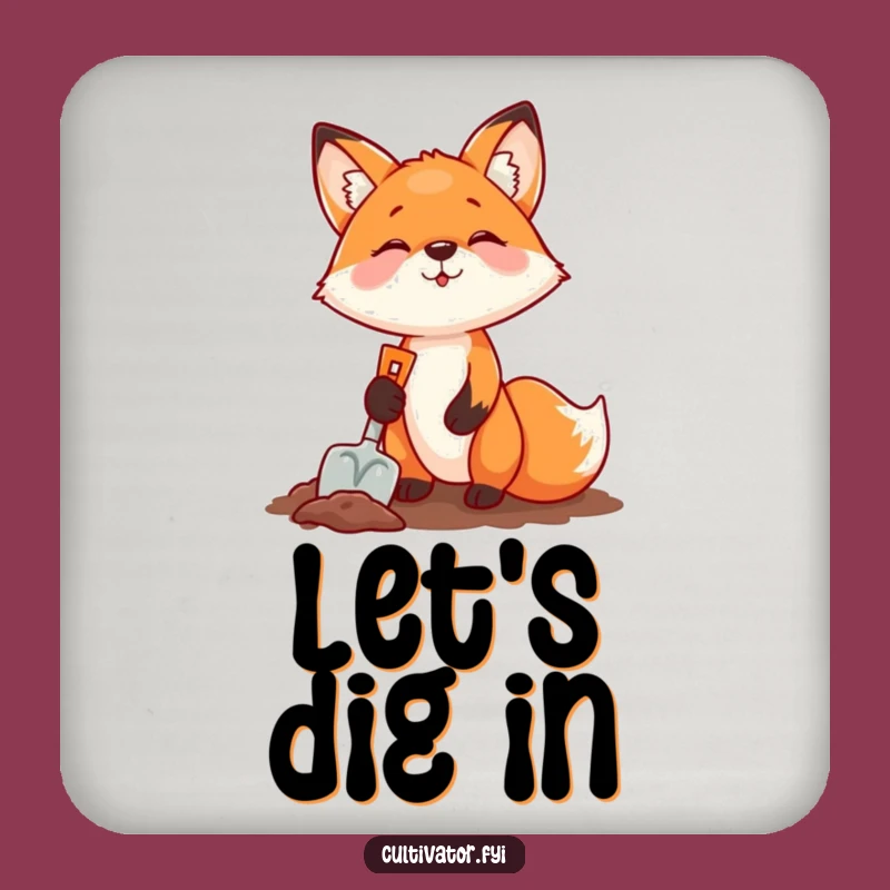 Funny Fox Digging Coaster Set: Protect Surfaces with Bold, Humorous Garden Flair