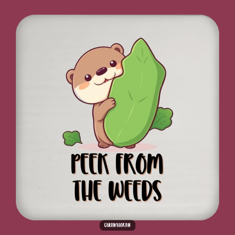 Funny Otter Coaster: Curious Protection, Veggie Art, Hilarious Table Gift