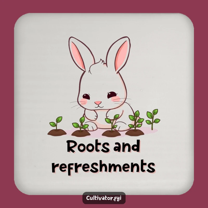 Funny Rabbit Seedling Coaster Set: Protect Surfaces with Cute, Humorous Garden Flair