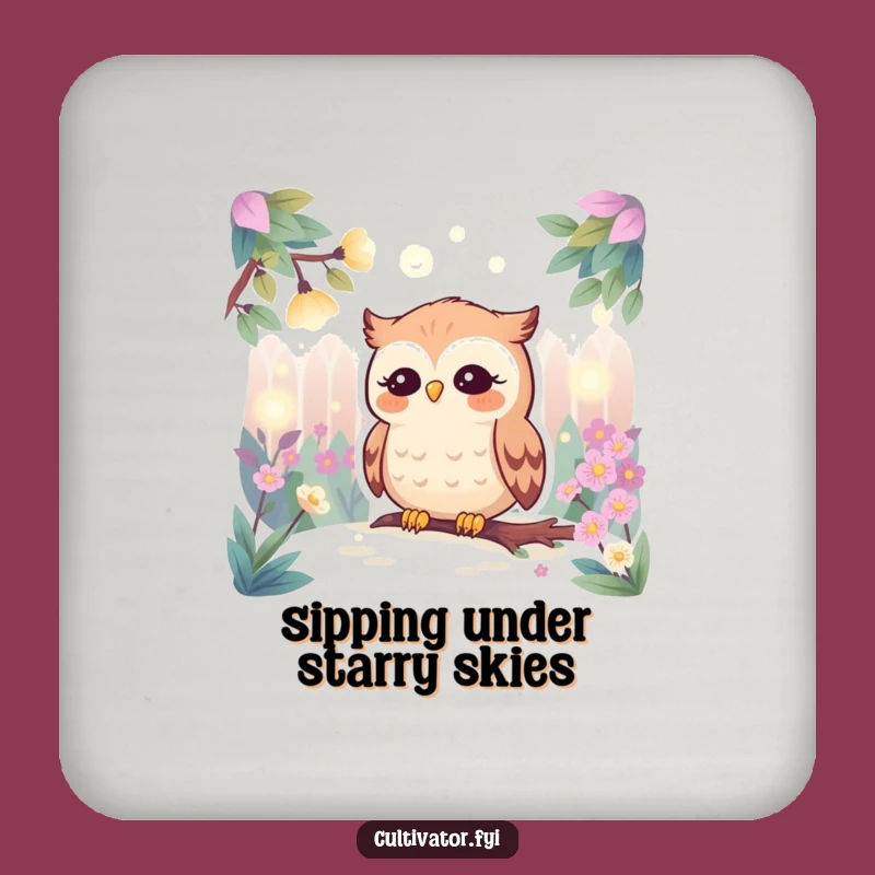 Funny Owl Firefly Coasters (Set of 4) - Protect Surfaces with Nighttime Charm