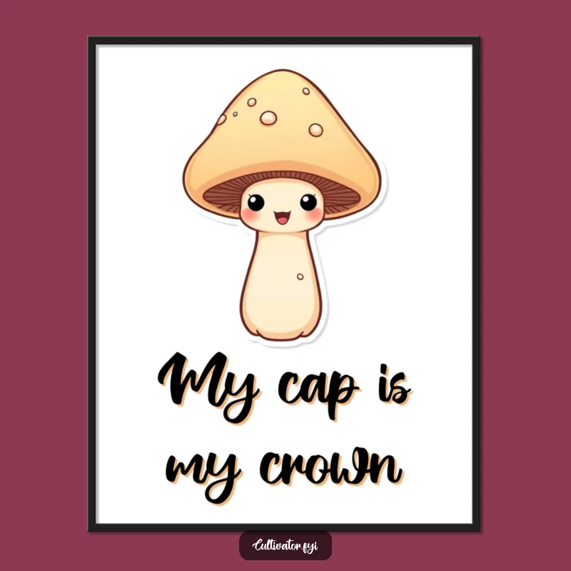 Funny Proud Mushroom Poster: Hilarious Fungi Art for Wall Decor Gift