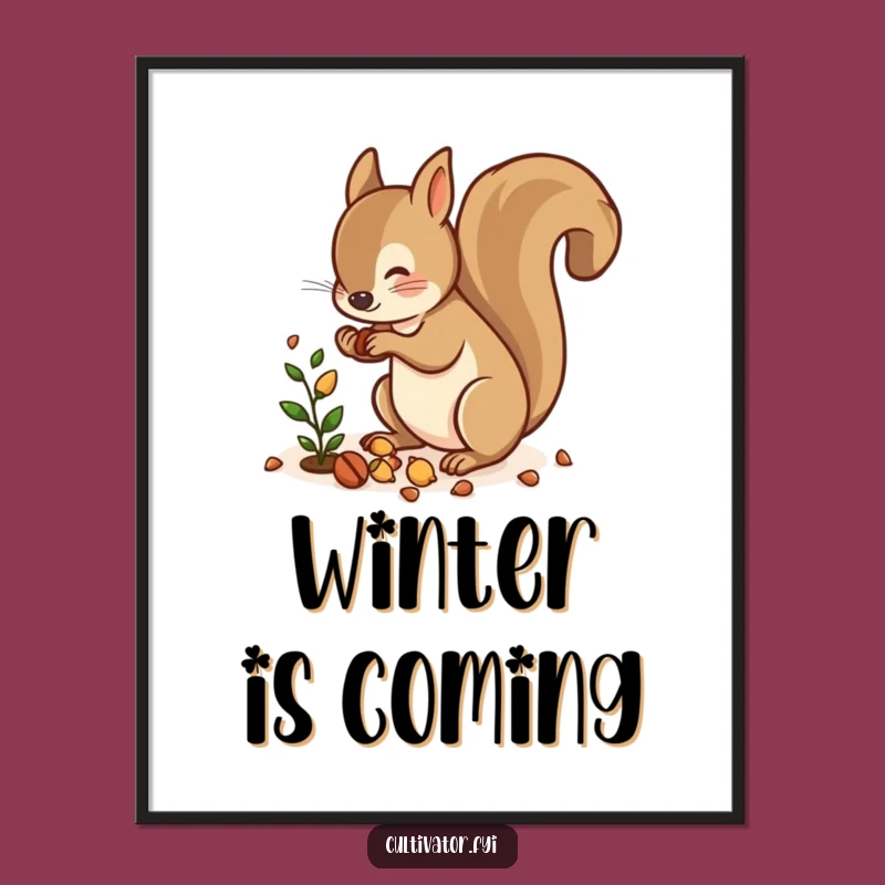 Funny Squirrel Nut Scatter Poster: Bring Woodland Whimsy Indoors