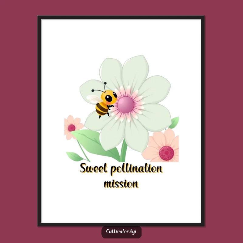 Funny Bee Poster: Vibrant Garden Art, Busy Life, Ideal Funny Gift for Walls