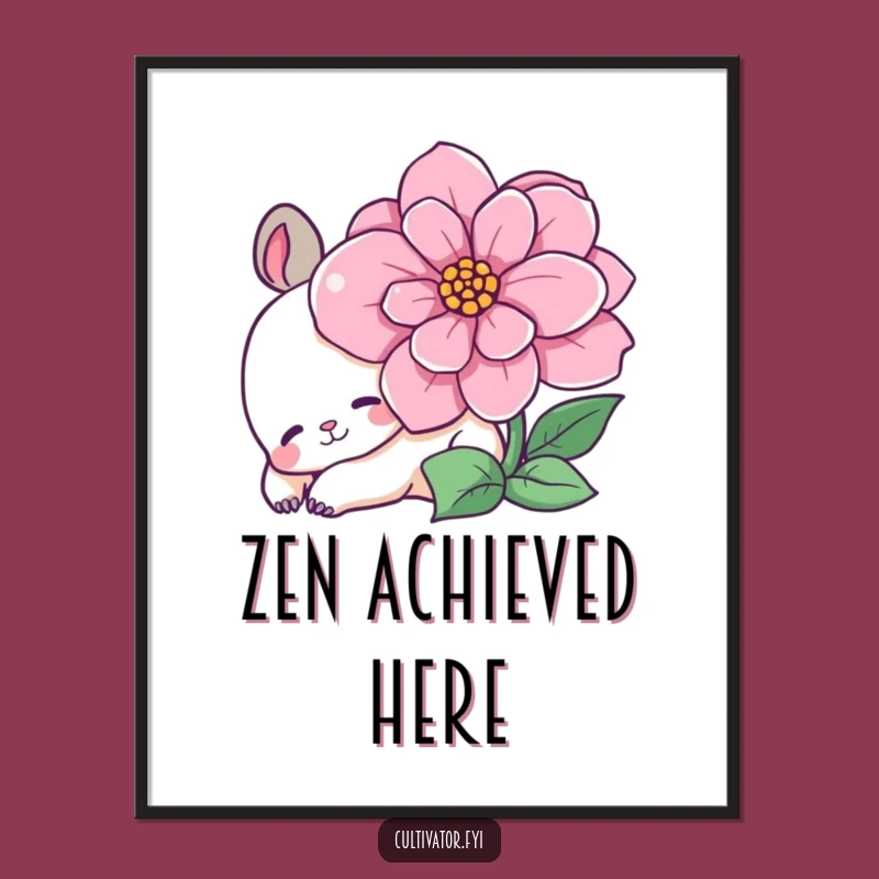 Funny Content Animal Poster: Vibrant Bloom Buddy Art - Unique Funny Gift
