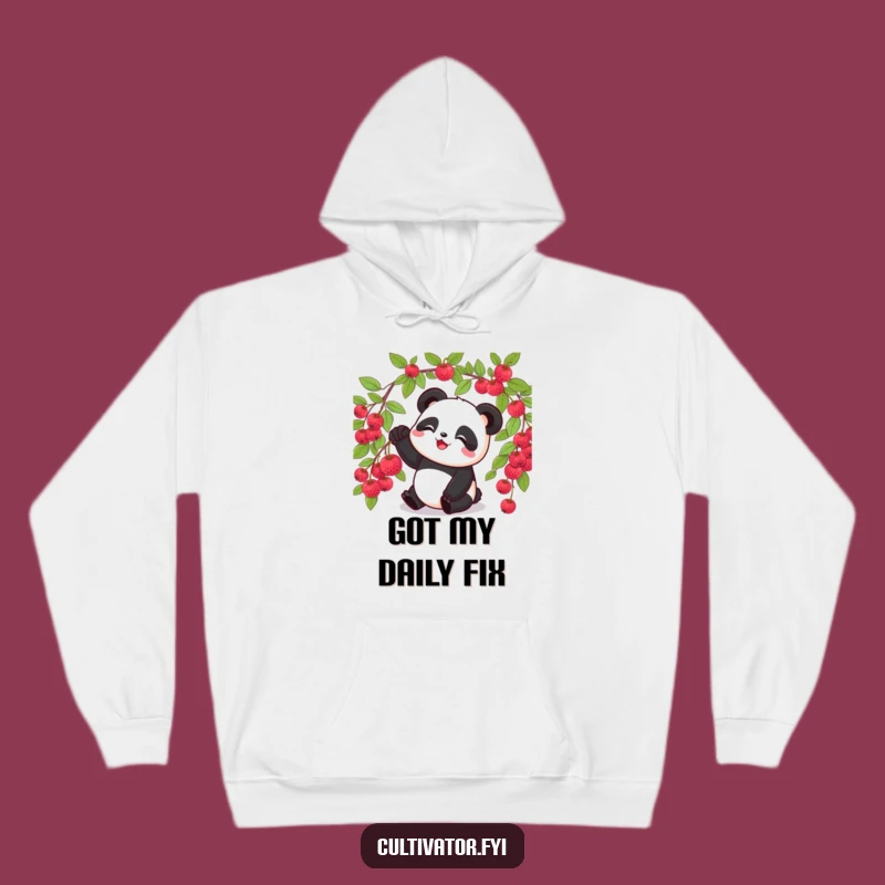 Cozy Funny Panda Berry Hoodie - Warm Snack Lover Comfort!