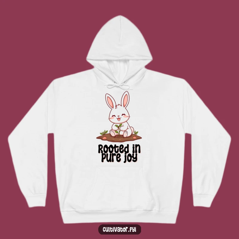 Cozy Funny Rabbit Planting Hoodie: Warm Hug for Gardeners