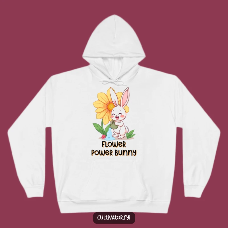Funny Bunny Flower Watering Hoodie - Cozy and Cheerful Gift