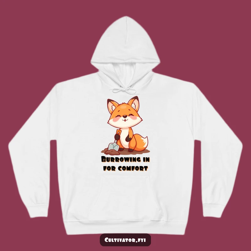 Funny Fox Digging Hoodie: Cozy, Humorous Gift for Enthusiastic Diggers and Gardeners