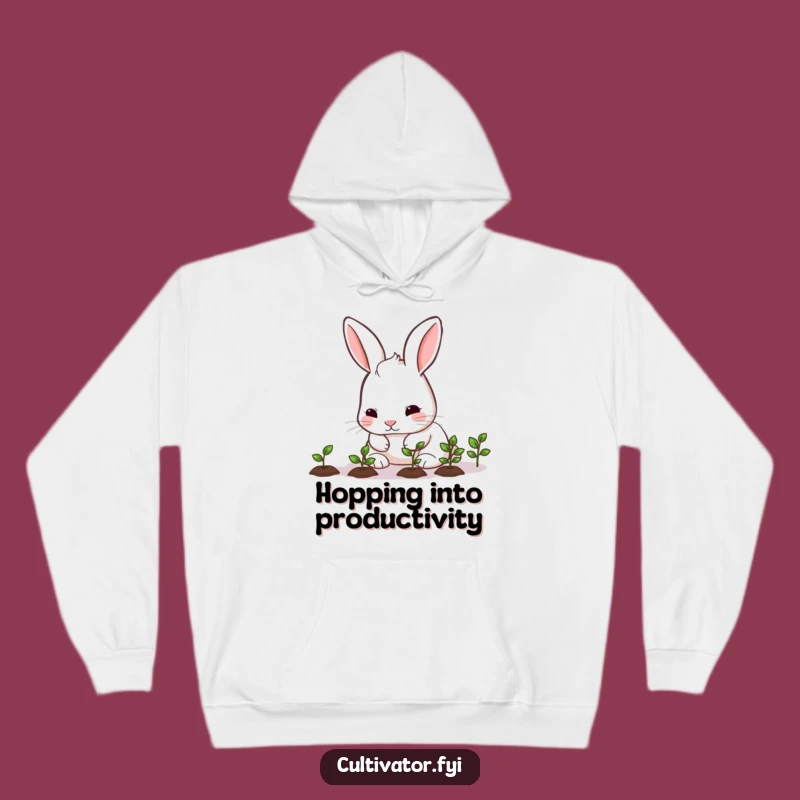 Funny Rabbit Seedling Hoodie: Cozy, Humorous Gift for Gardeners and Nature Enthusiasts