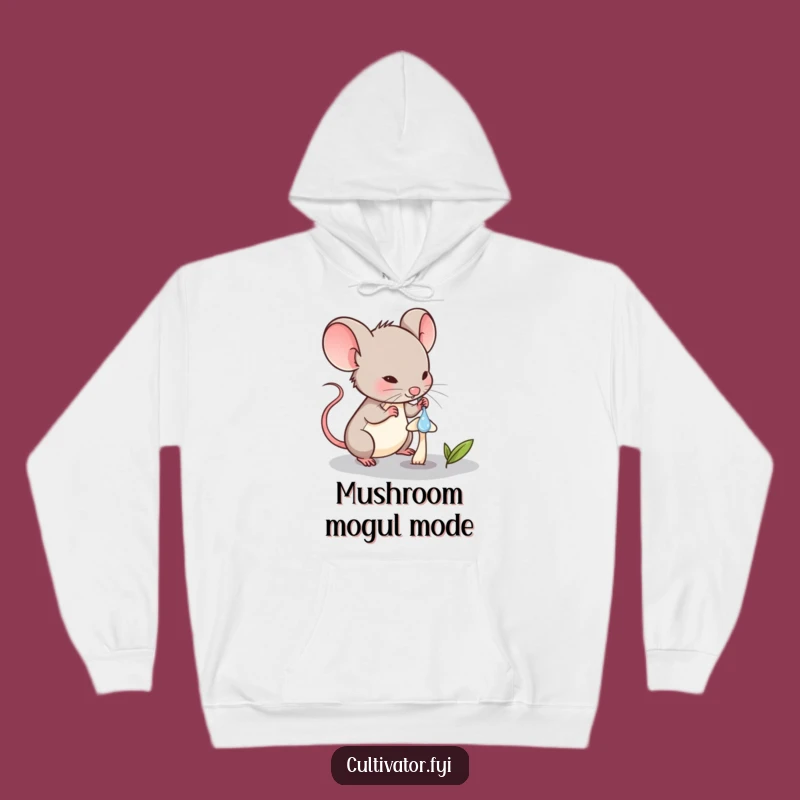 Funny Mouse Gardener Hoodie: Cozy Mushroom Watering Friend, Perfect Funny Gift!