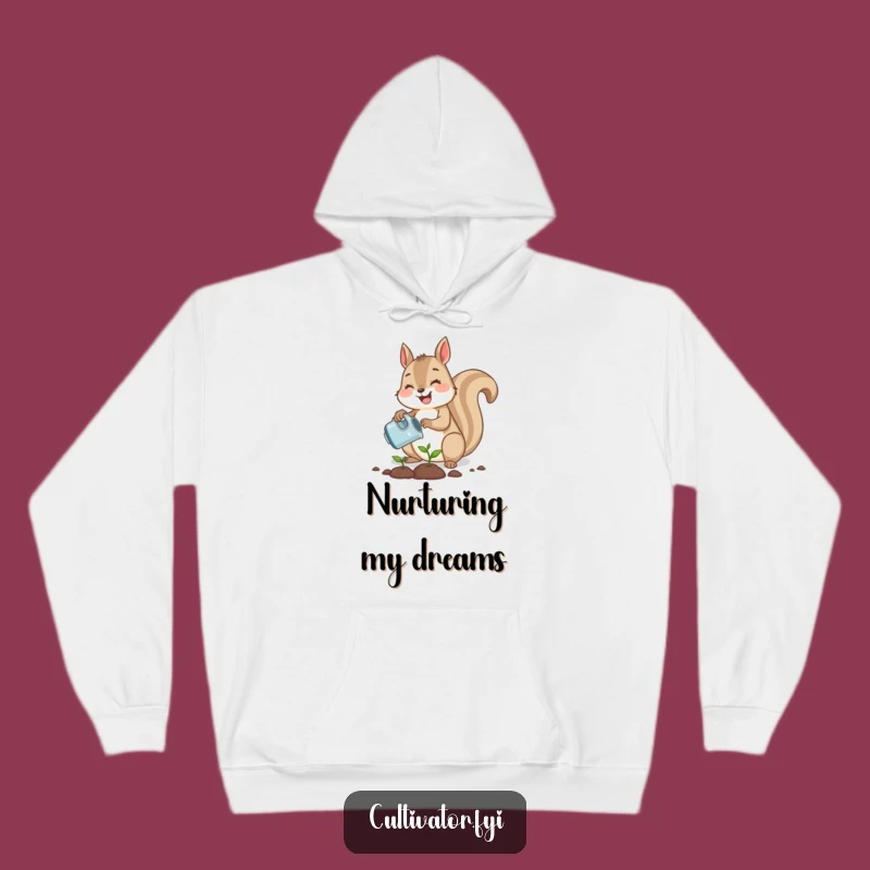 Funny Squirrel Planting Hoodie - Cozy Gardener Comfort