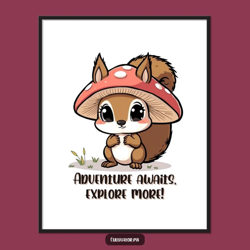 Free Printable Wall Art: Curious Squirrel Explorer, Funny Downloadable Decor for Woodland Charm