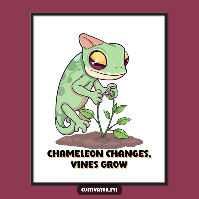 Chameleon Vine Art: Free Printable Wall Decor - Funny Downloadable