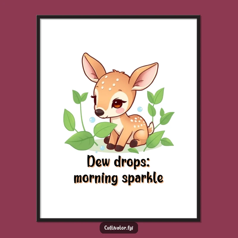 Free Printable Wall Art: Gentle Deer Dew Drop Nature Downloadable Art Gift
