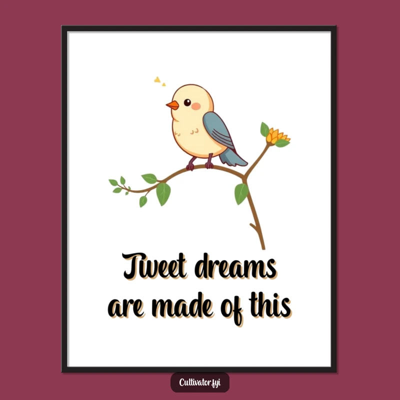 Free Printable Bird Art: Cheerful Chirping, Downloadable & Print-at-Home Nature Decor