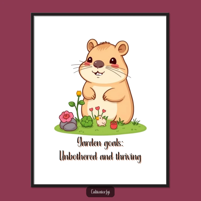 Free Printable Capybara Garden Art: Funny Downloadable Wall Decor for Your Home
