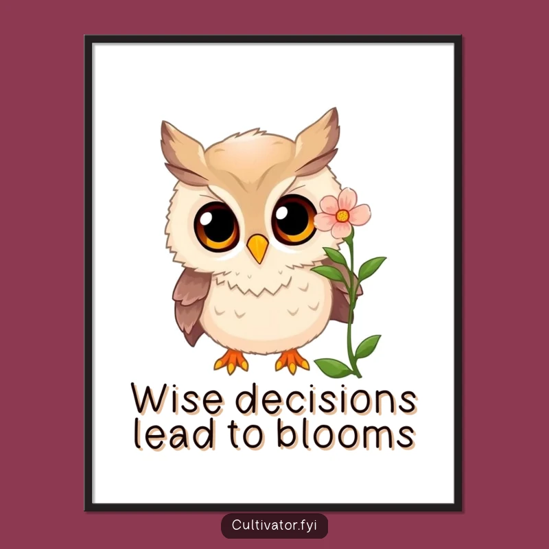 Free Printable Wall Art: Curious Owl's Wonder, Downloadable Art Decor