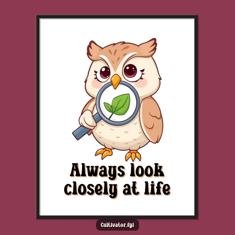 Free Printable Wall Art: Whimsical Owl Observation for Curious Spaces