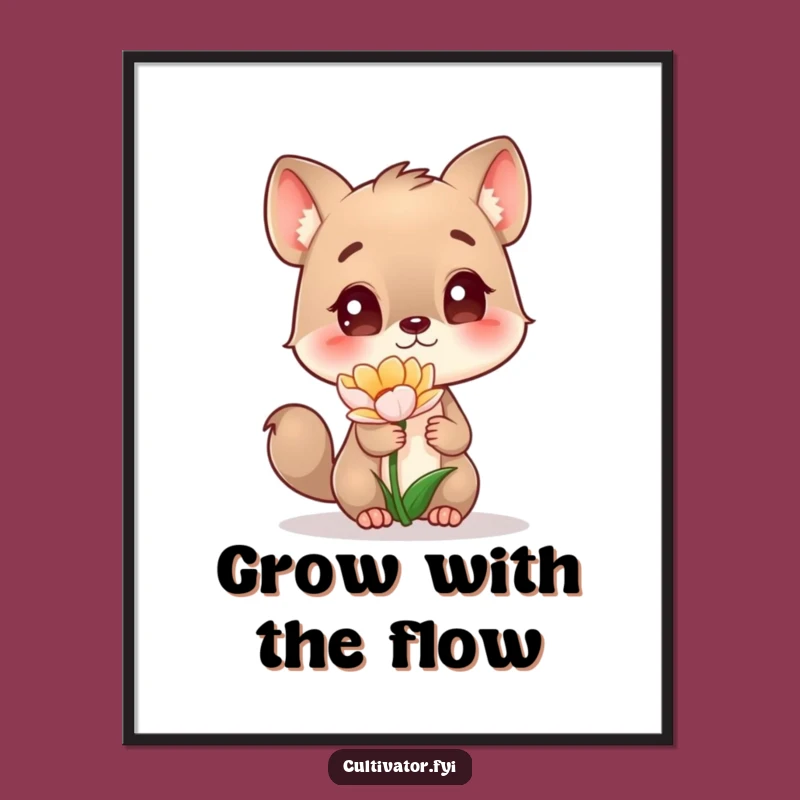Funny Free Printable Wall Art: Curious Animal's Flower Fascination Downloadable Home Decor