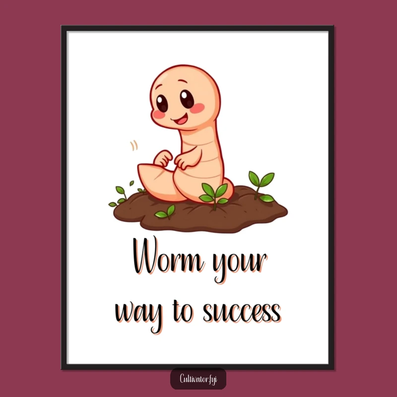 Earthworm Tilling Art: Free Printable Wall Decor - Funny Downloadable