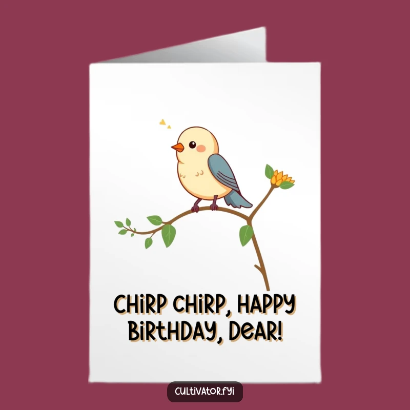 Free Printable Bird Birthday Card: Cheerful Chirping Design, Downloadable & Print-at-Home