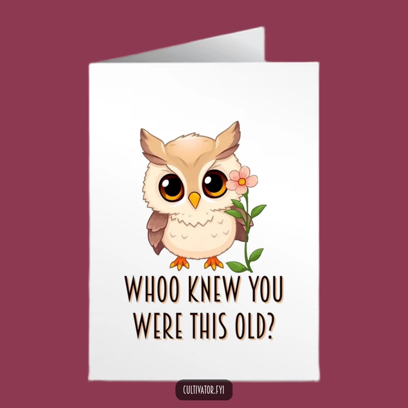 Free Printable Birthday Card: Curious Owl Amazed, Downloadable Funny Gift
