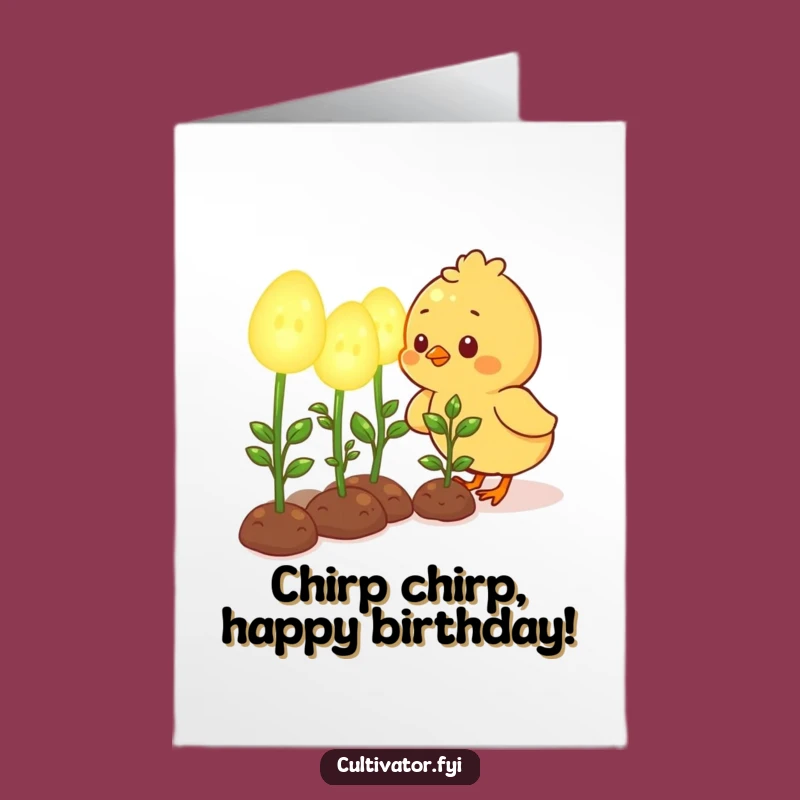 Free Printable Birthday Card: Cute Chick Growing Joy - Downloadable Gift