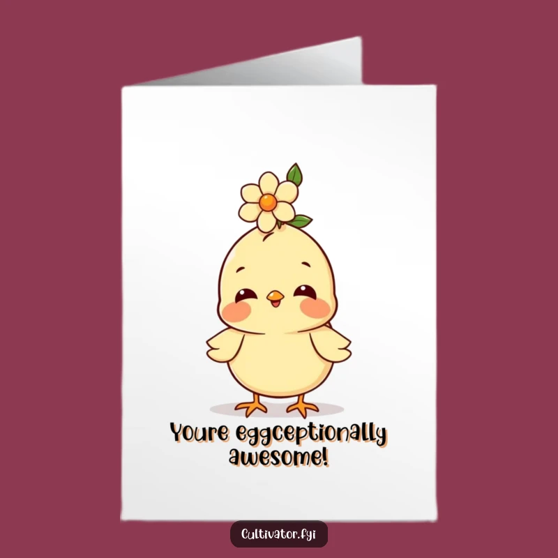 Free Printable Birthday Card: Happy Chick Flower Crown Downloadable Gift