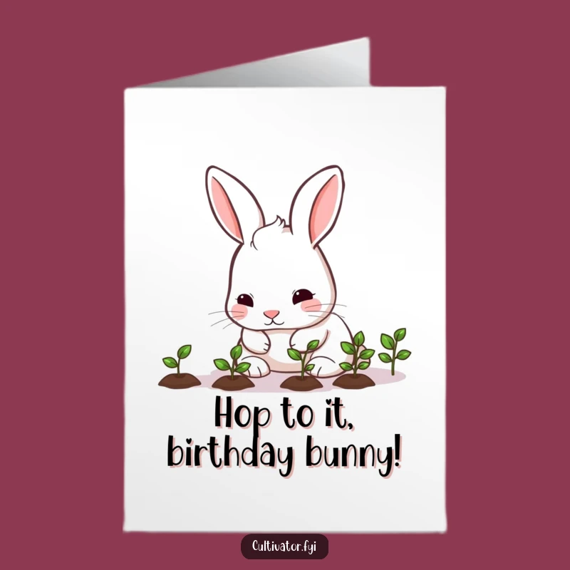 Free Printable Birthday Card: Rabbit Nurturing Growth, A Cute Downloadable Gift!