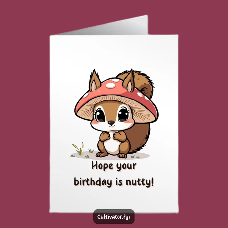 Free Printable Birthday Card: Curious Squirrel Explorer, Funny Downloadable Gift for Nature Lovers