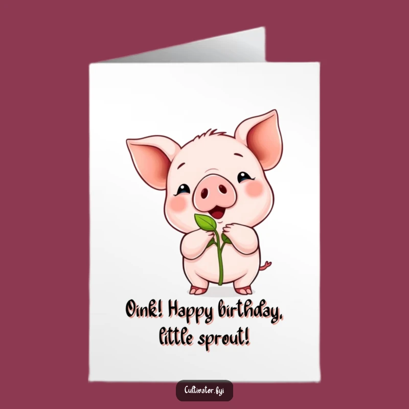 Free Printable Piglet Sprout Birthday Card: Hilarious Downloadable Gift for Gardeners!