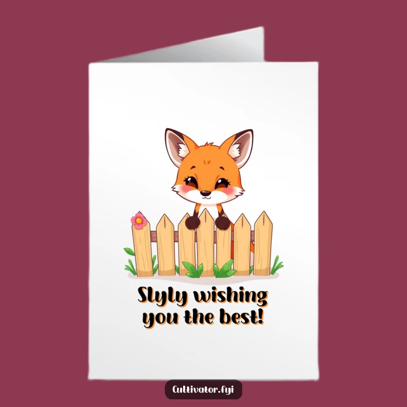 Free Printable Birthday Card: Curious Fox Peek, Funny Downloadable Gift for Fox Lovers