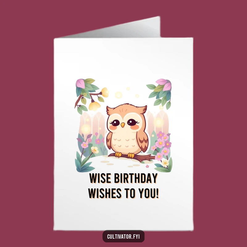 Free Printable Birthday Card: Owl & Firefly Magic Downloadable Gift for Nature Lovers