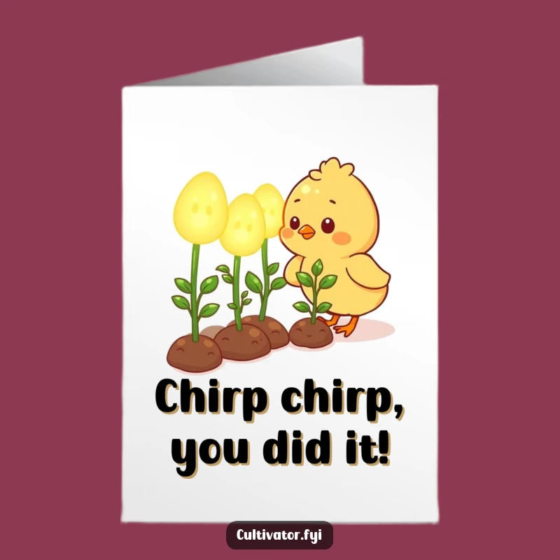 Printable Congrats Card: Chick Growing Success - Free Downloadable Joy