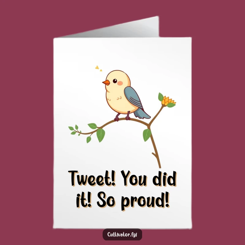 Free Printable Bird Congratulations Card: Cheerful Chirping, Downloadable & Print-at-Home