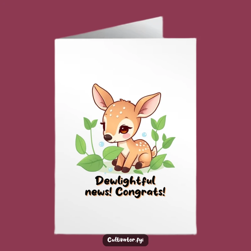 Free Printable Congrats Card: Deer Dew Drop Success Downloadable Gift