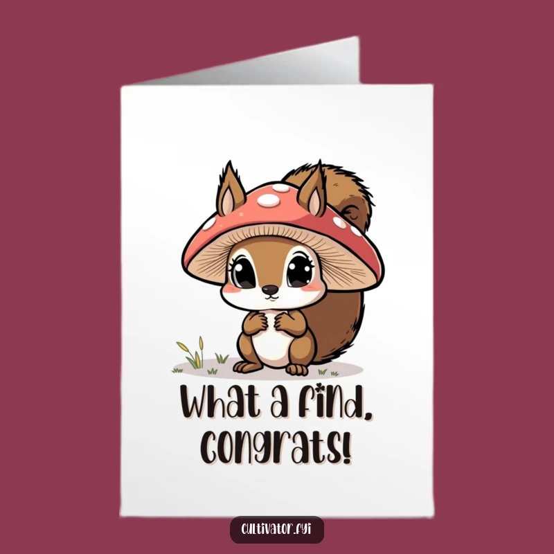 Free Printable Congrats Card: Curious Squirrel Finds Treasure, Funny Downloadable Gift