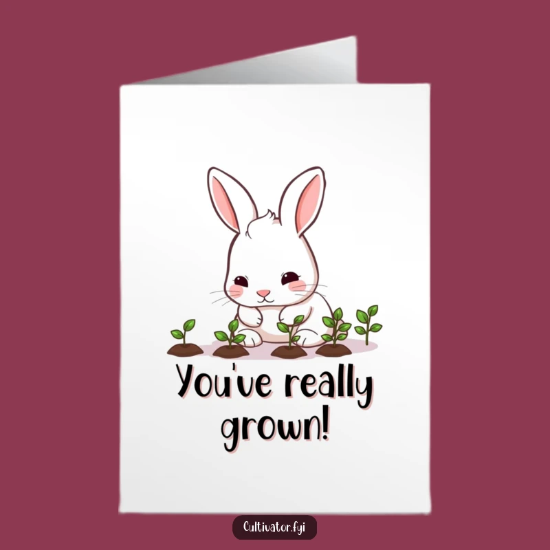 Free Printable Congrats Card: Rabbit Nurturing Success, A Cute Downloadable Gift!