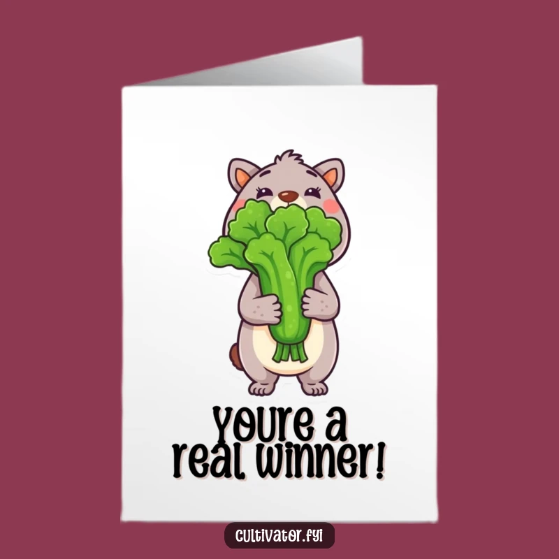 Free Printable Congrats Card: Proud Veggie Animal's Funny Downloadable Gift