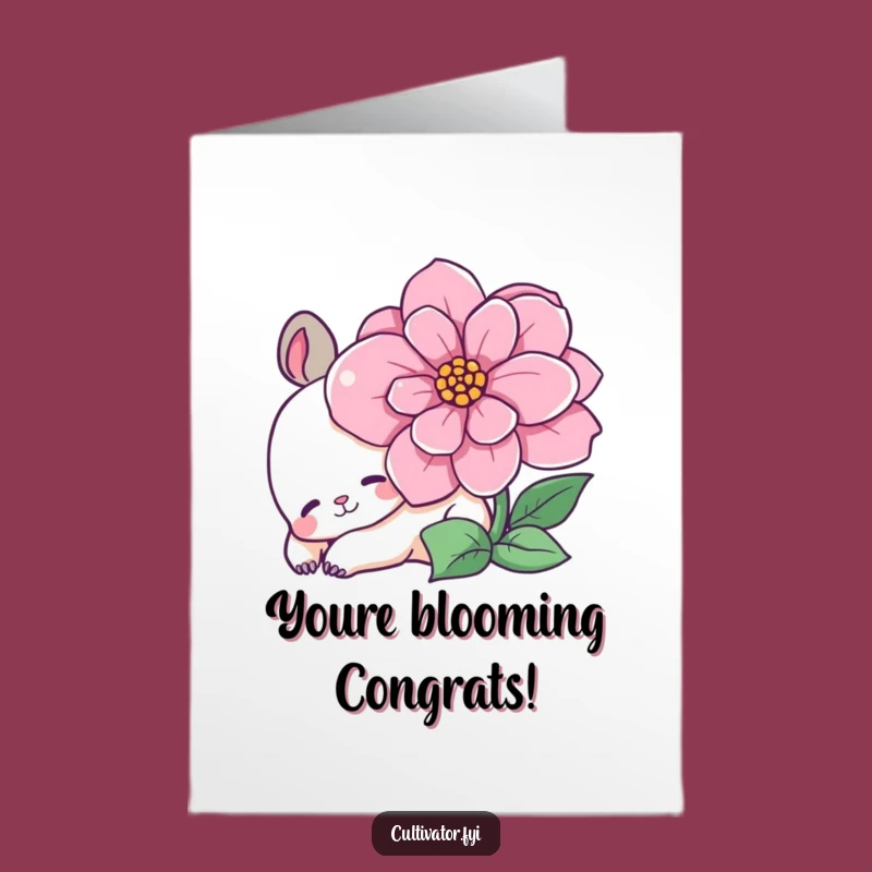 Hilarious Free Printable Congrats Card: Peaceful Animal & Flower, Easy DIY Gift