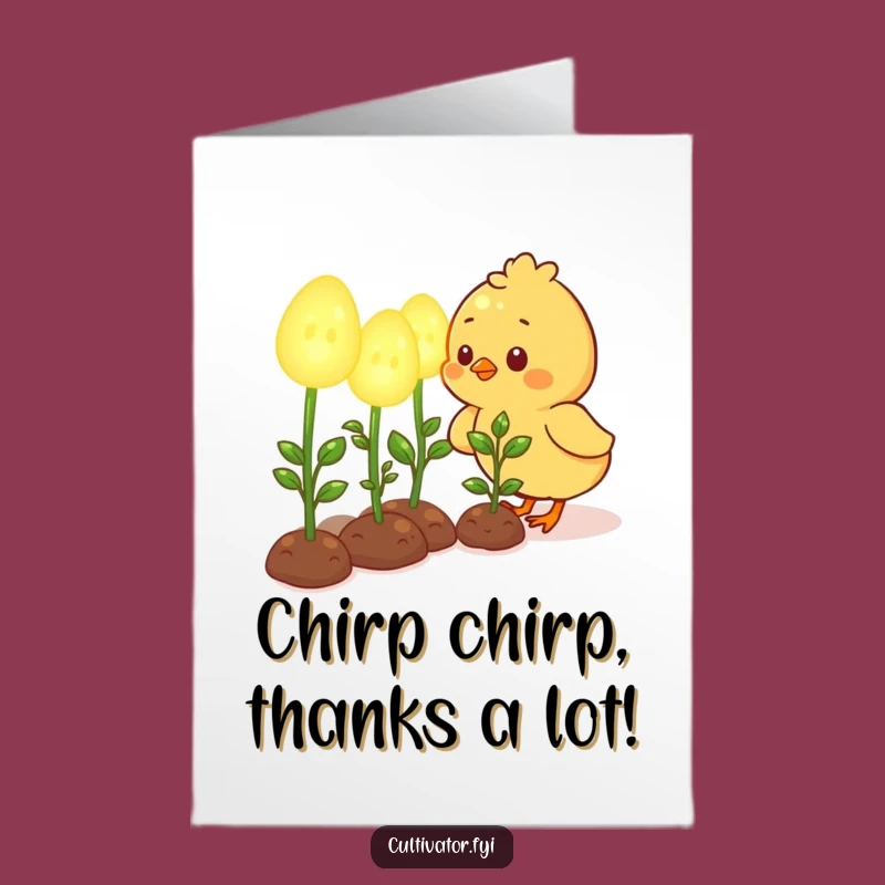 Thank You Card: Cute Chick Growing Thanks - Free Printable, Downloadable