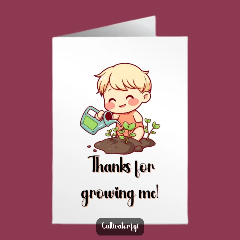 Free Printable Funny Thank You Card: Watering Sprouts - Amusing Downloadable Gift