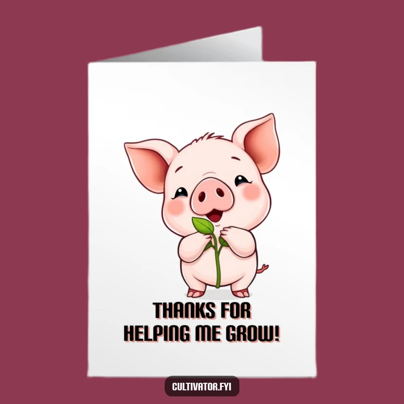 Free Printable Piglet Sprout Thank You Card: Humorous Downloadable for Kind Hearts!