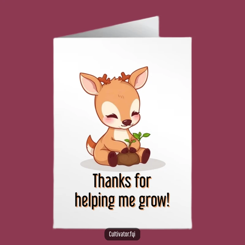 Free Printable Thank You Card: Deer's Gentle Care - Downloadable Appreciation