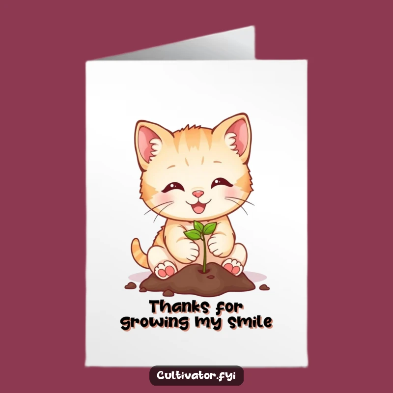 Free Printable Thank You Card: Kitten Planting Thanks, A Cute Downloadable Gift!