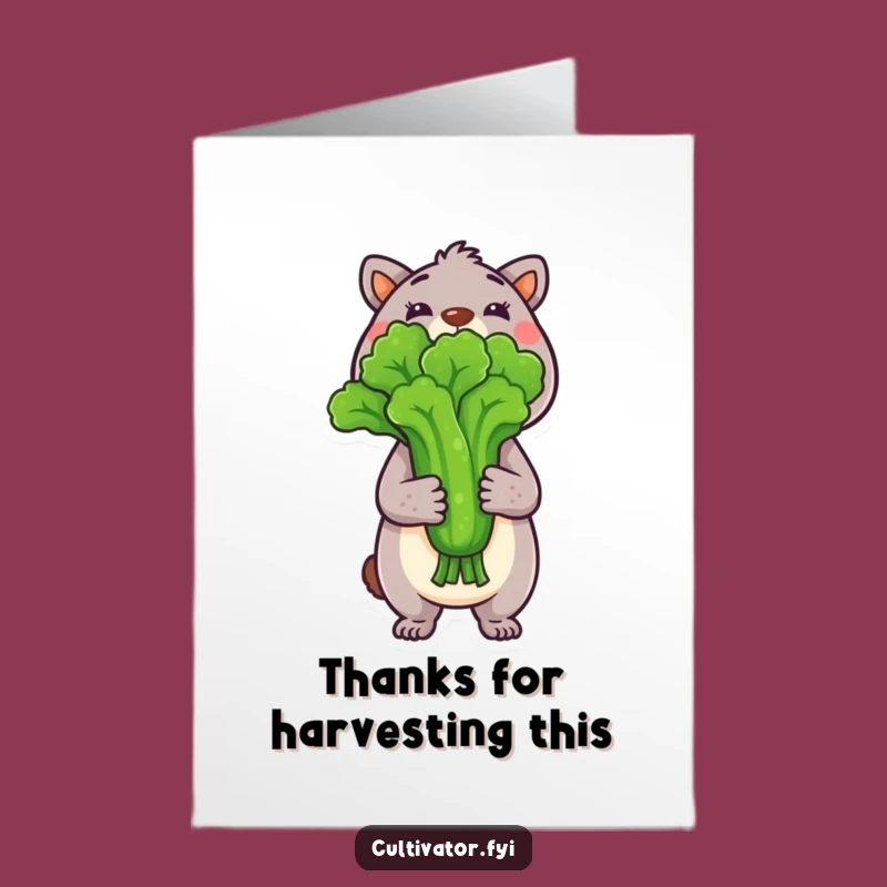Free Printable Thank You Card: Proud Veggie Animal's Funny Downloadable Gift
