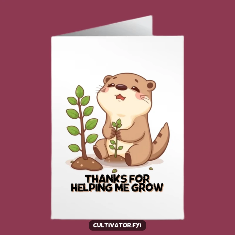 Free Printable Thank You Otter Card: Joyful Planting, Downloadable & Print-at-Home
