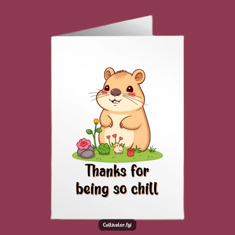 Free Printable Capybara Thank You Card: Funny Downloadable Art for Gratitude