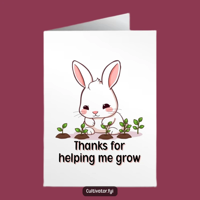 Free Printable Thank You Card: Rabbit Nurturing Thanks, A Cute Downloadable Gift!