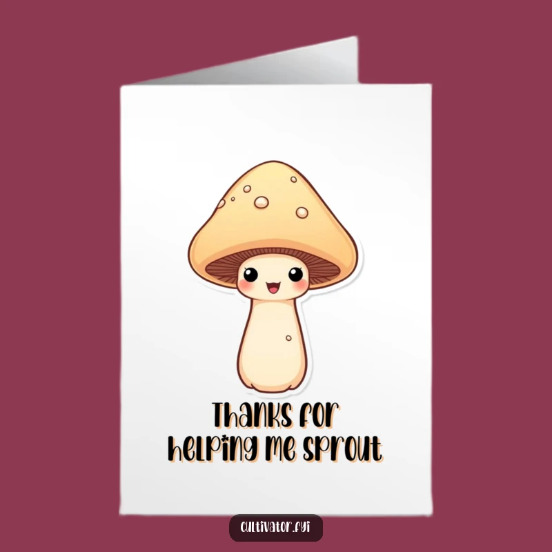 Free Printable Mushroom Thank You Card - Gratefully Grinning Downloadable Gift